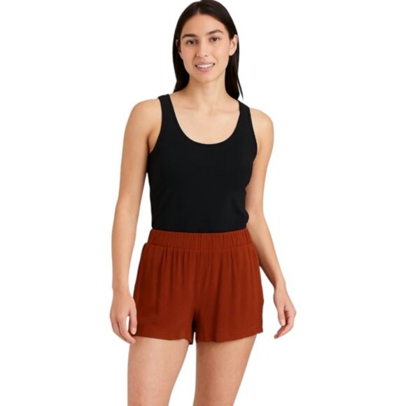 Abound Large Cinnamon Brown Elastic Waist Crinkle Shorts  NEW WITH TAGS - Picture 1 of 8